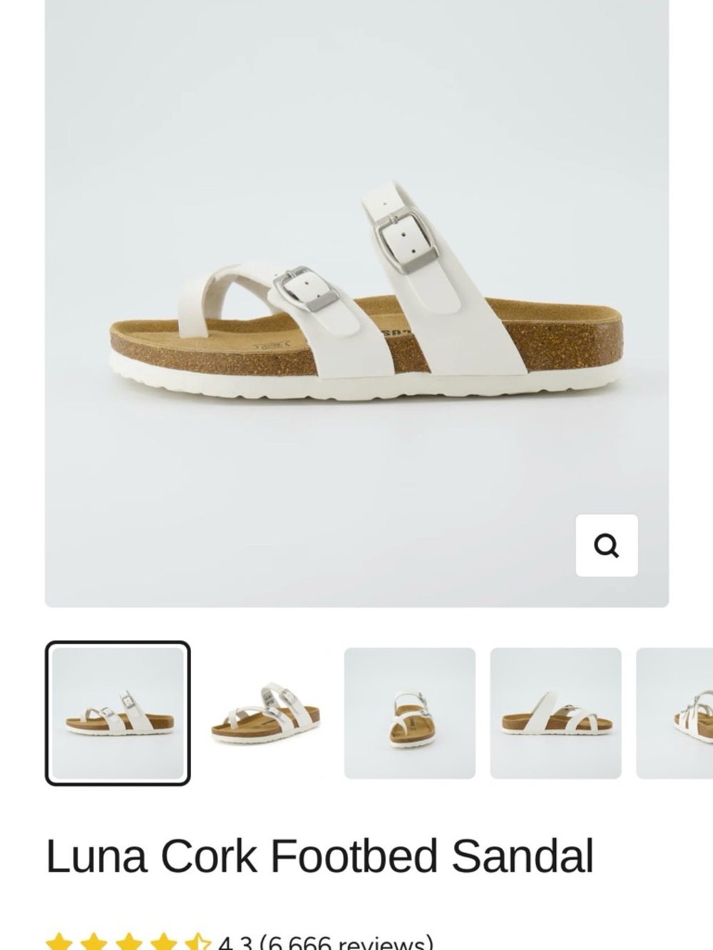 Cushionaire Luna Cork White Strappy Sandals Size 10 w/Dust Spot - Picture 9 of 12